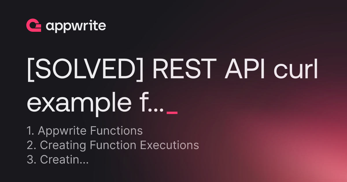 SOLVED REST API Curl Example For Function Create Execution Threads SOLVED REST API Curl Example For Function Create Execution Threads